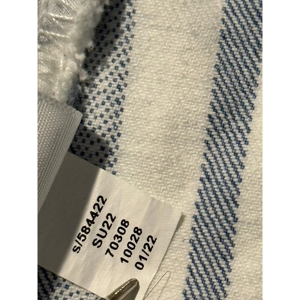 Loft Blue White Striped Denim Mini Skirt Womens 12 Cotton‎ Stretch coastal